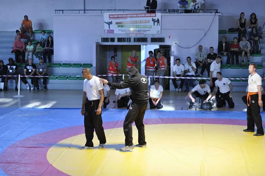 Krav Maga practitioner in defensive stance