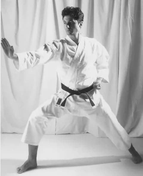 Shotokan karate practitioner in stance